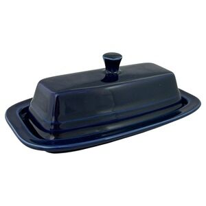 Fiesta Covered Butter Dish 1/4 lb Cobalt Blue Art Deco Ceramic